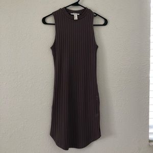 Purple/gray Ribbed Bodycon mini dress